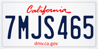 CA license plate 7MJS465