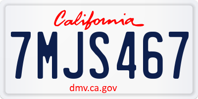 CA license plate 7MJS467