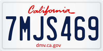 CA license plate 7MJS469