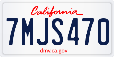 CA license plate 7MJS470