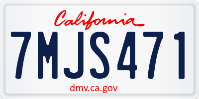 CA license plate 7MJS471