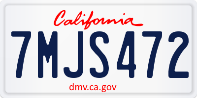CA license plate 7MJS472