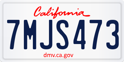 CA license plate 7MJS473