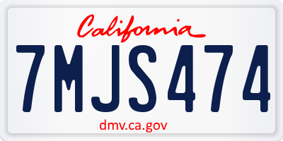 CA license plate 7MJS474