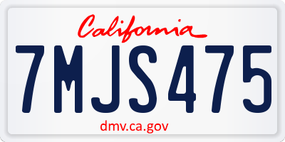 CA license plate 7MJS475