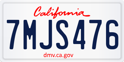 CA license plate 7MJS476