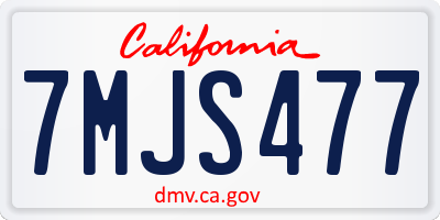 CA license plate 7MJS477