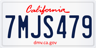 CA license plate 7MJS479