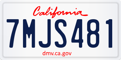 CA license plate 7MJS481