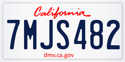 CA license plate 7MJS482