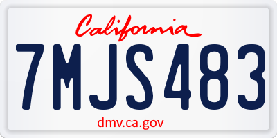 CA license plate 7MJS483