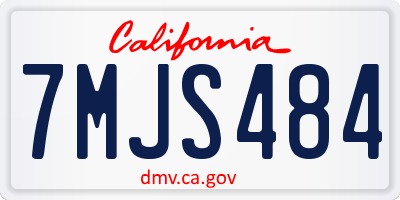 CA license plate 7MJS484