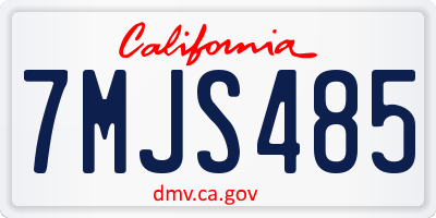 CA license plate 7MJS485