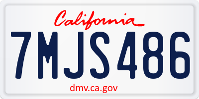 CA license plate 7MJS486