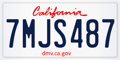 CA license plate 7MJS487