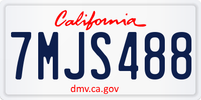 CA license plate 7MJS488