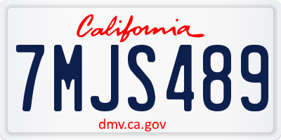 CA license plate 7MJS489