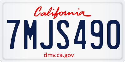 CA license plate 7MJS490