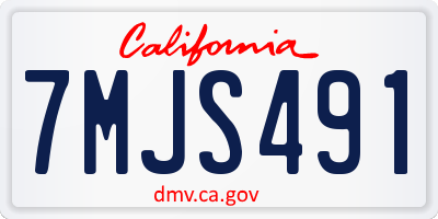 CA license plate 7MJS491