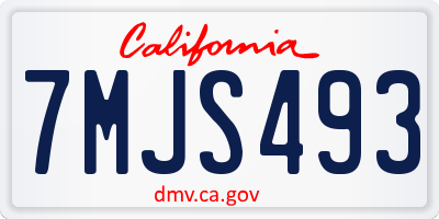 CA license plate 7MJS493