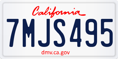 CA license plate 7MJS495