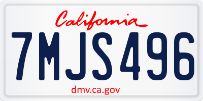 CA license plate 7MJS496