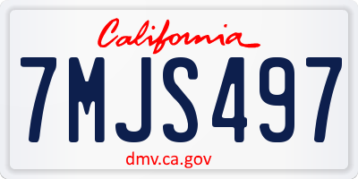 CA license plate 7MJS497