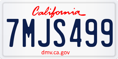 CA license plate 7MJS499