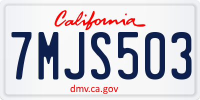 CA license plate 7MJS503