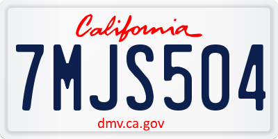 CA license plate 7MJS504