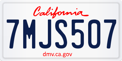 CA license plate 7MJS507