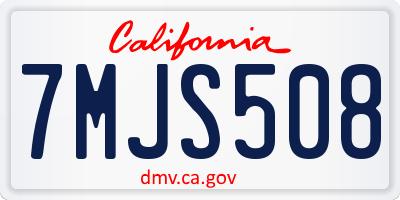 CA license plate 7MJS508
