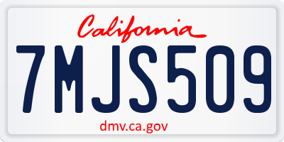 CA license plate 7MJS509