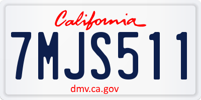 CA license plate 7MJS511