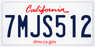 CA license plate 7MJS512