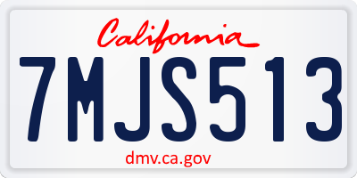 CA license plate 7MJS513