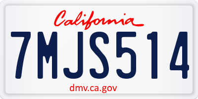 CA license plate 7MJS514