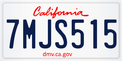 CA license plate 7MJS515