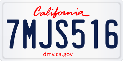 CA license plate 7MJS516