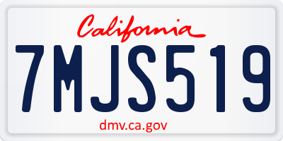 CA license plate 7MJS519