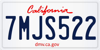 CA license plate 7MJS522