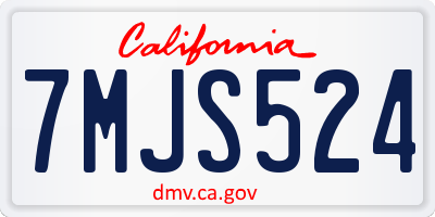 CA license plate 7MJS524