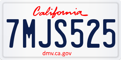 CA license plate 7MJS525