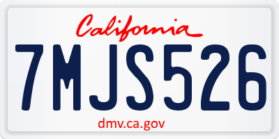 CA license plate 7MJS526