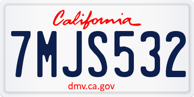 CA license plate 7MJS532