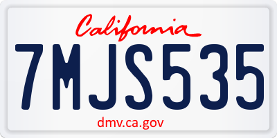 CA license plate 7MJS535