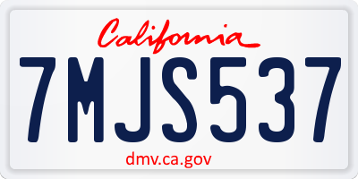 CA license plate 7MJS537