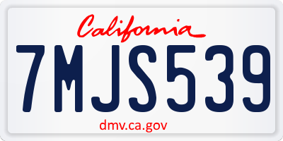 CA license plate 7MJS539