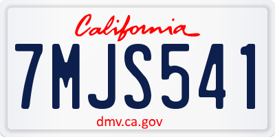 CA license plate 7MJS541