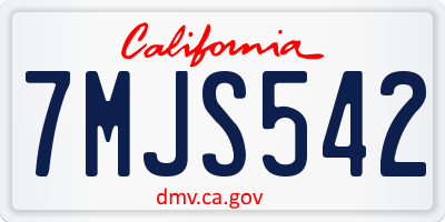 CA license plate 7MJS542